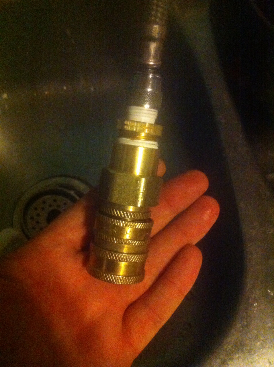 DIY Kitchen pull down faucet hose adapter for chilling wort Homebrew