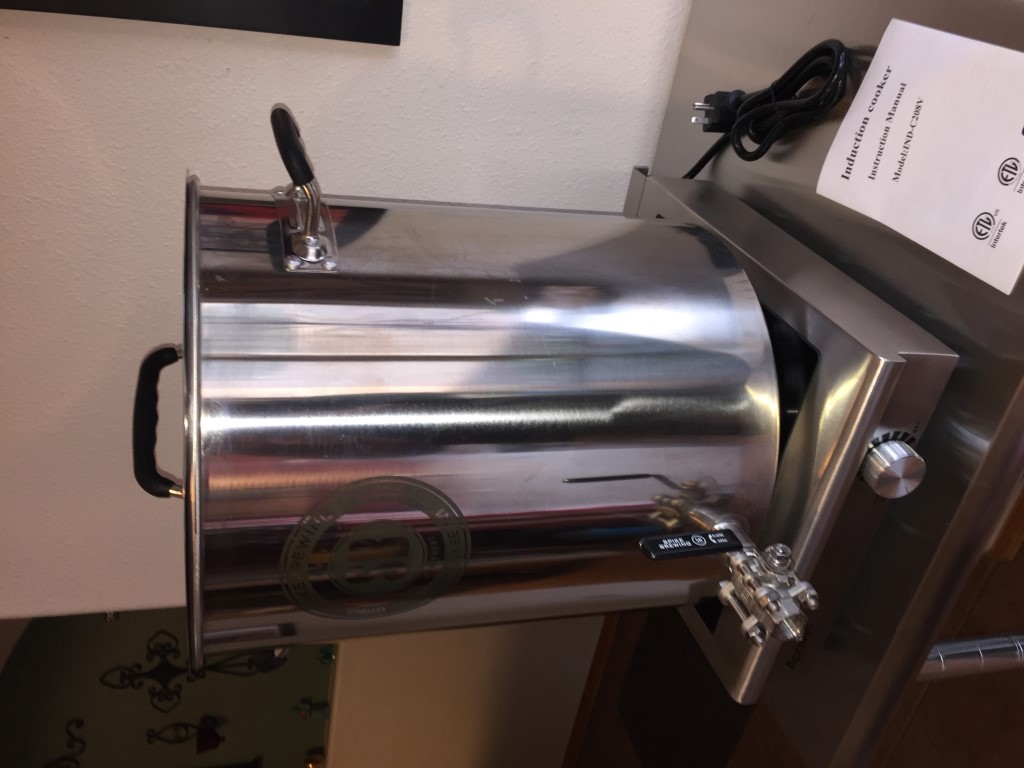 Induction top with 10 gal Spike Brewing Kettle.JPG