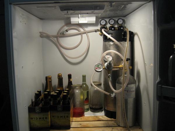 Inside Kegerator....room for 4+ kegs