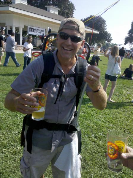 Milwaukee BrewFest Lakefront Brewery Guy with a portable Keg