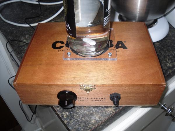 Stir plate made from cigar box. Classy.