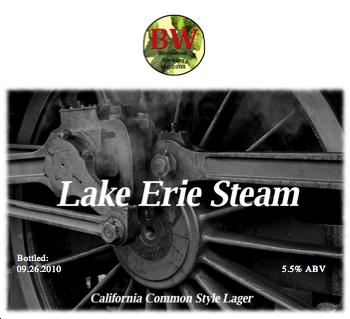 Lake Erie Steam Bottle Label