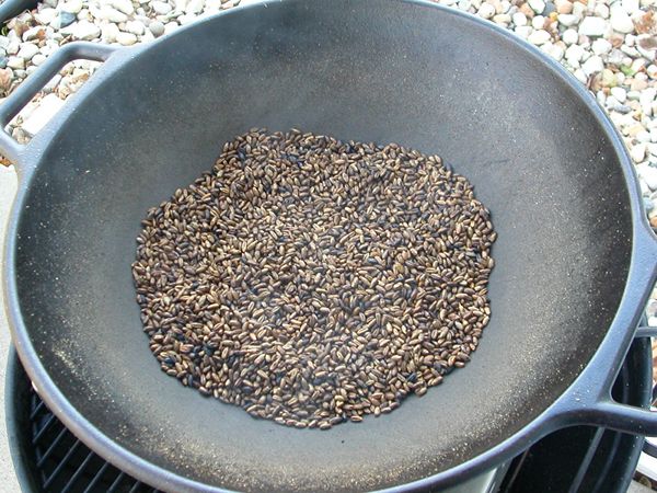 2nd batch: roasting rye in a wok