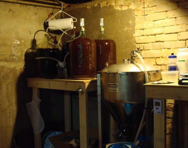 Basement Fermentation setup.