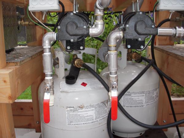 Two March Pumps and the propane storage area