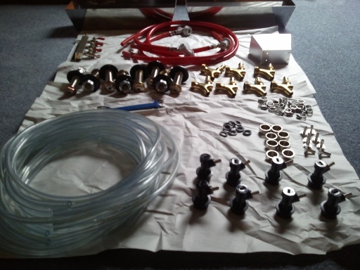 All the hardware for 7 taps with 8 shanks ready for installation.