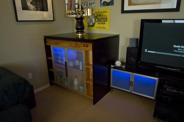 lights on.... I can change the color with the push of a button. I still need to add a couple more pieces but the lighting is pretty much done.