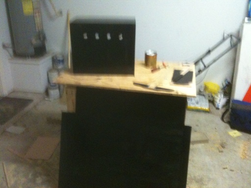 Stained panneling is drying