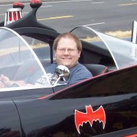 Me sitting in the Batmobile
