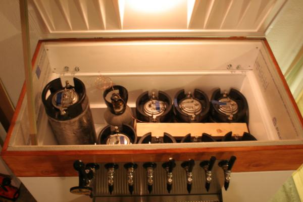 Inside view, with taps