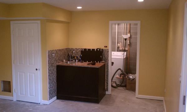 The bar is 97% done.  Still needs trim and beer faucets.