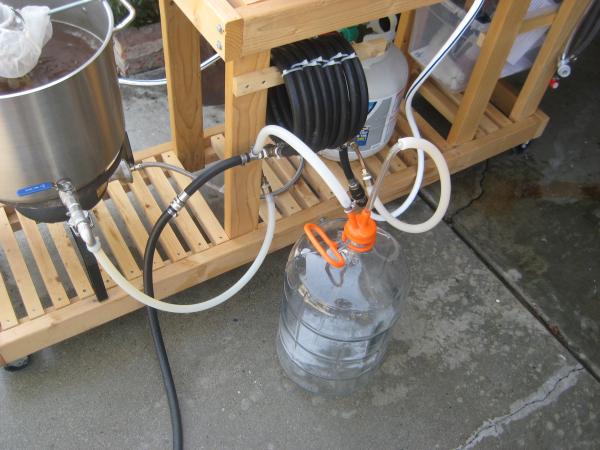 Another view of my counter-flow chiller.