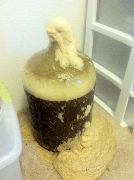 The airlock shot off so hard it cracked.  My entire closet had hops all over it.