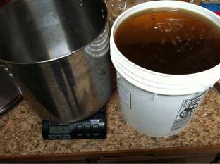 Huckleberry / Blackberry melomel in the making. That's a lot of honey to work from!!
