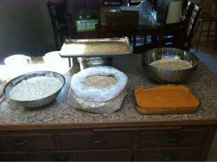 Pumpkin ale getting ready to go into mash.