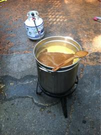 Pumpkin ale boil