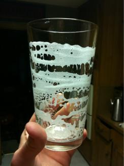 Lacing on my kegged Munich Helles. Yes... another picture of a beer glass.