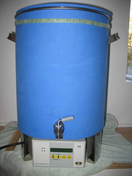 20L Braumeister, custom thermal cover (yoga mat).