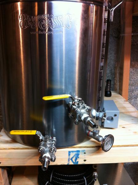 Pot with gaskets on the ball valves.