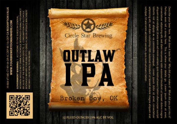 Outlaw - The newest customizable beer label we are offering!