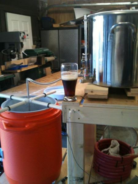 Went to a good freinds house to help brew a Irish Red Ale in the name of St. Patty's day. He was kind enough to share with me his Amber Ale he brewed on Christmas. He used Amarillo hops so he named it, "Amarillo by Morning".