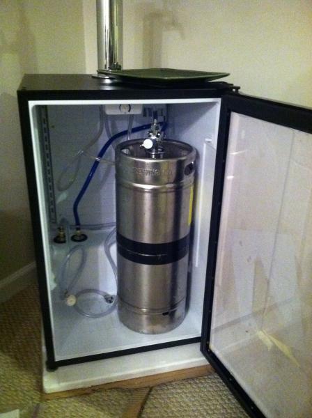 Kegerator with a 1/6 keg.