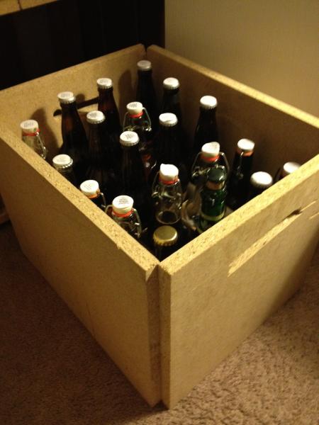 Crate holds 20 22-oz bottles with a little bit of leeway for other sizes.