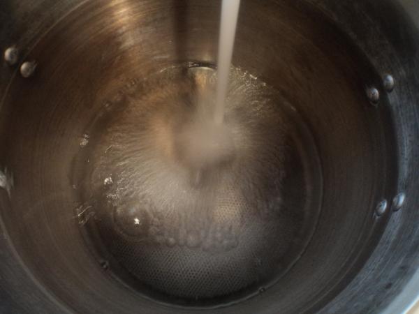 filling it up.