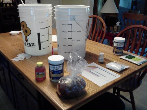 Fermentables: 3.3lb sorghum, 3.0lb rice syrup, 1.0lb honey all at 60min, 3.3lb sorghum, 1.0lb amber and candi syrup at flame out