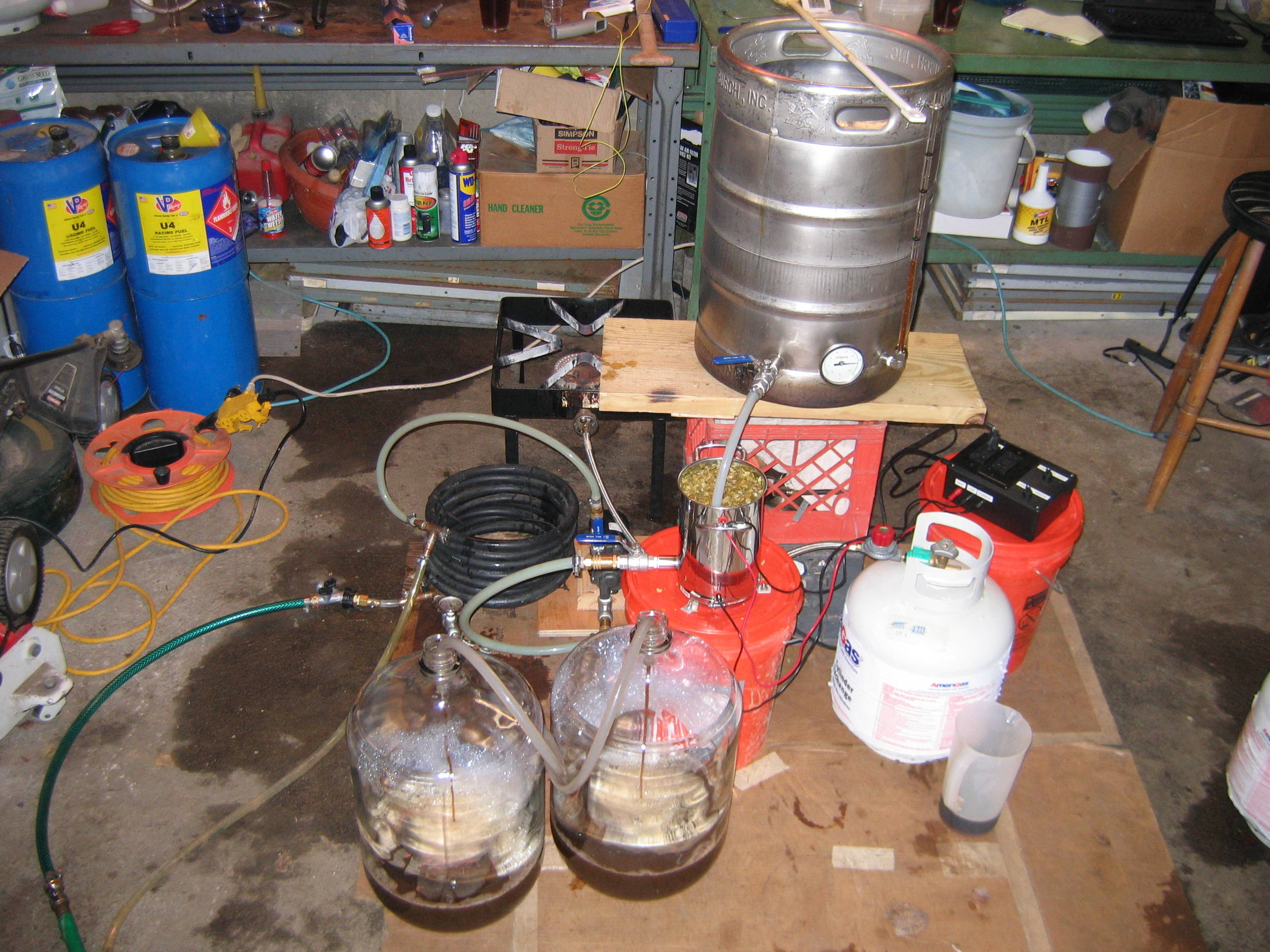 draining kettle through hopback and chilling