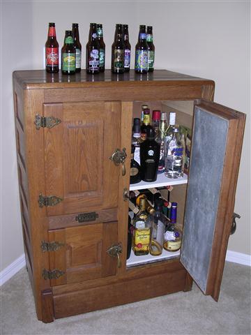 1938IceBoxconvertedtoliquorcabinet