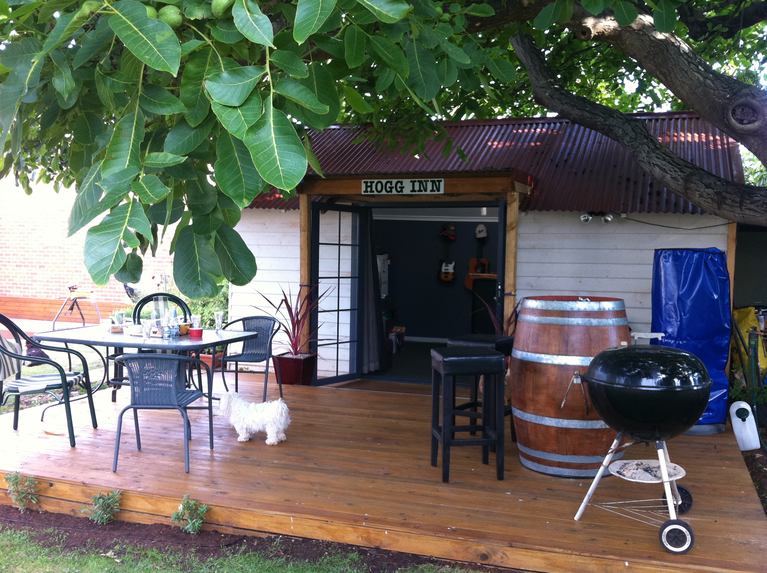 The Hogg Inn bar and beer garden.