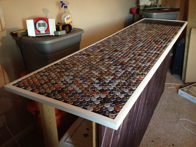 Bottle cap bar top...