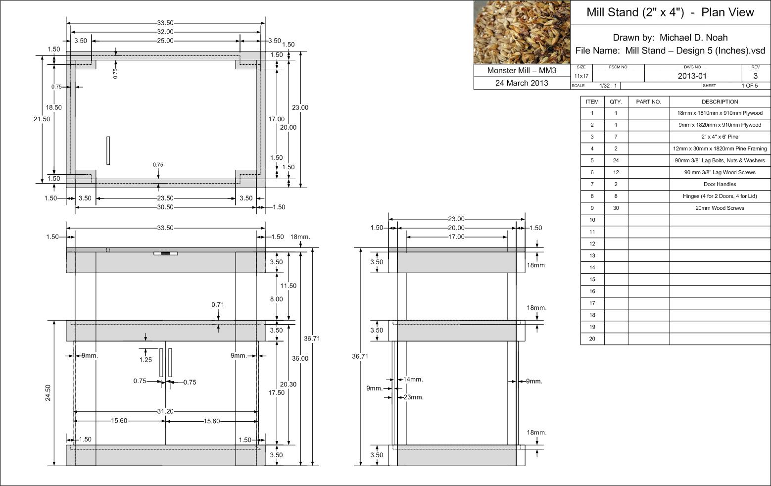 Monster Mill Table (Plan View)