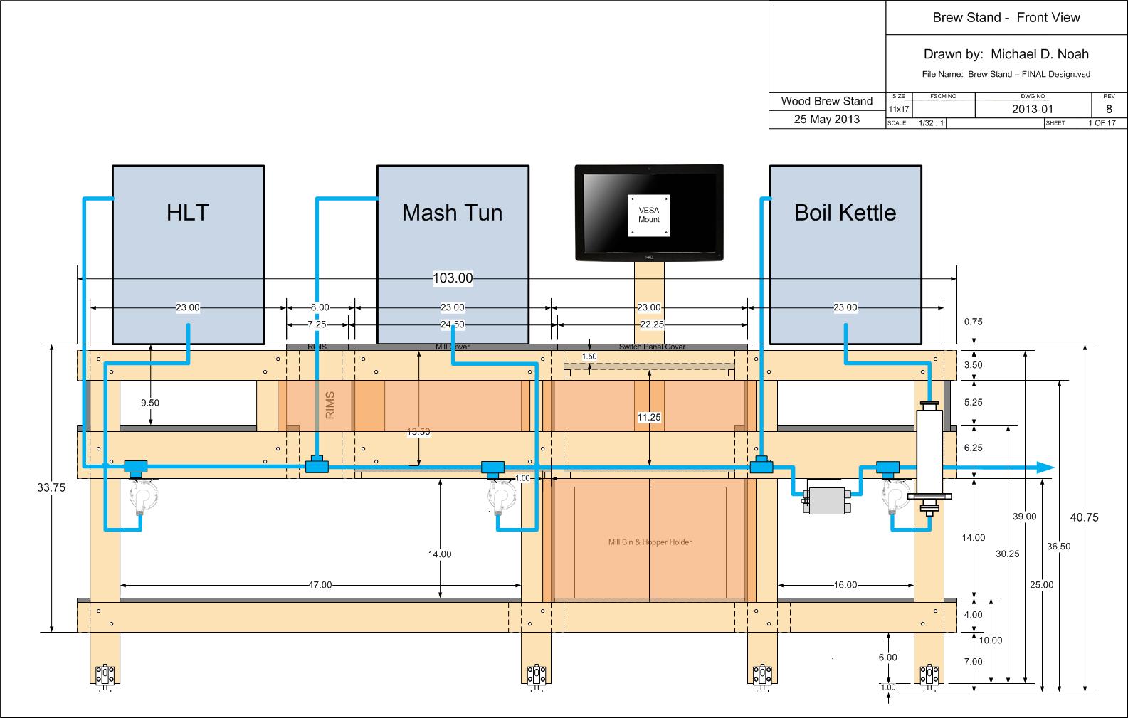 1. Brewstand Design Drawing - Plan View Front