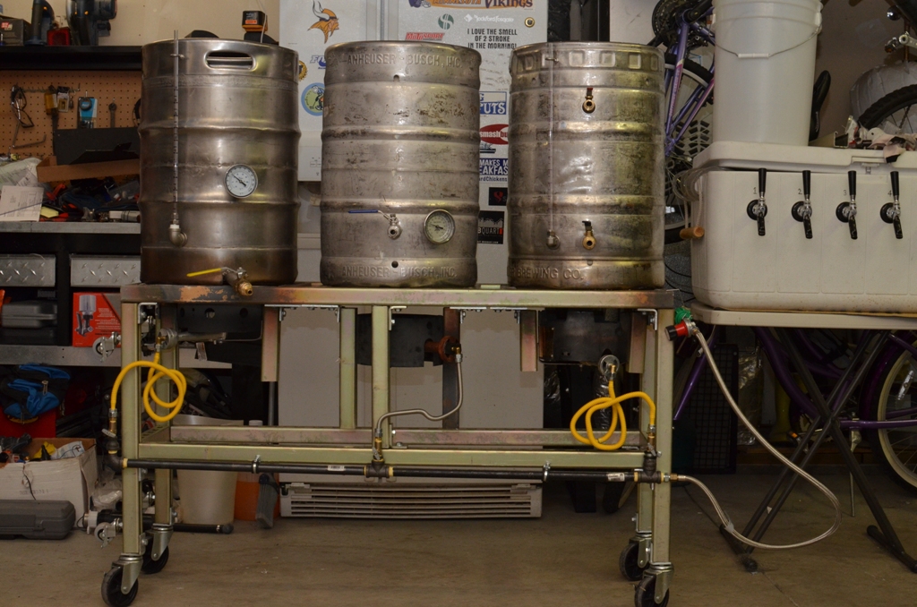 Stand and kegs