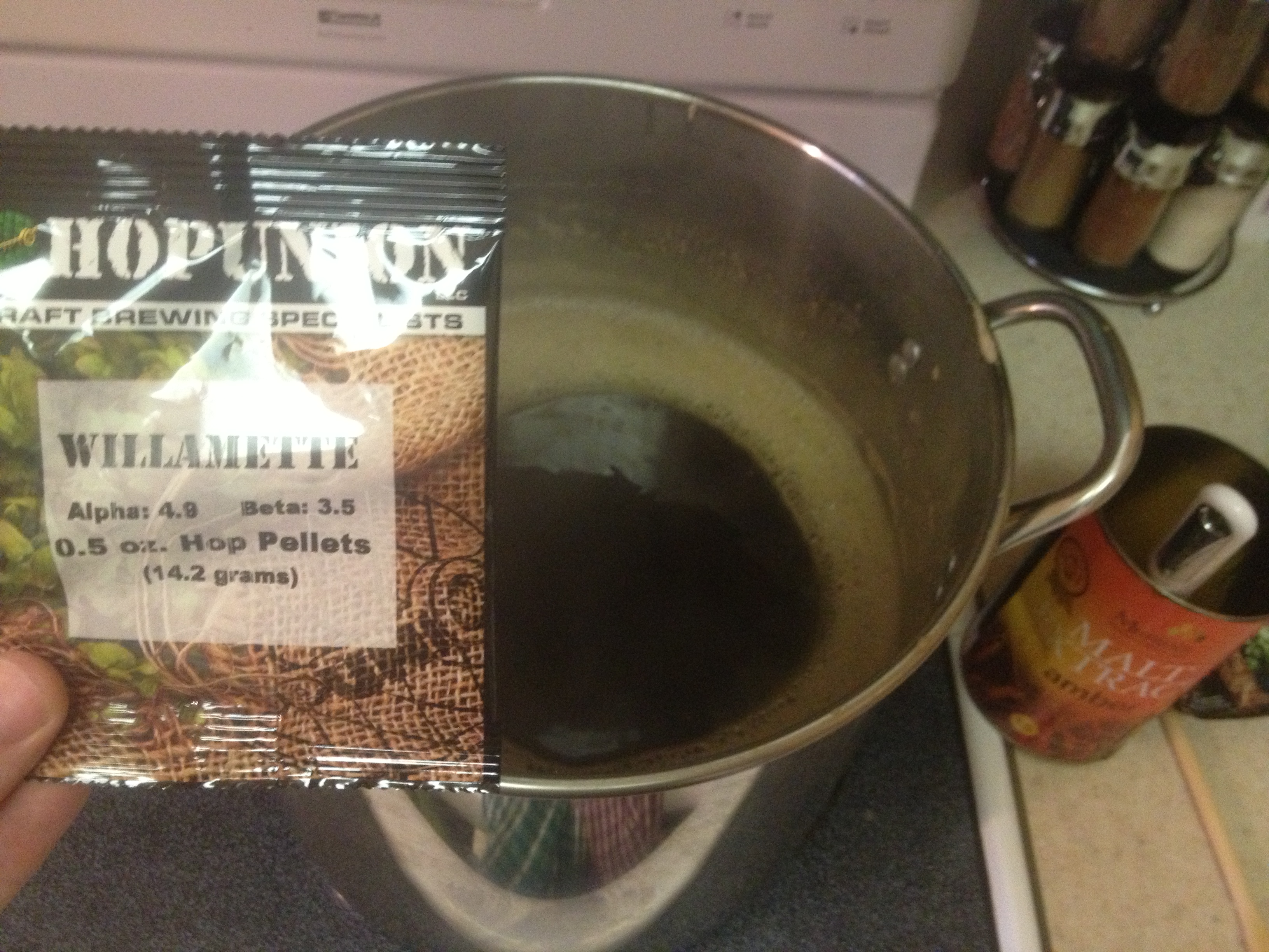 Getting ready to boil some hops