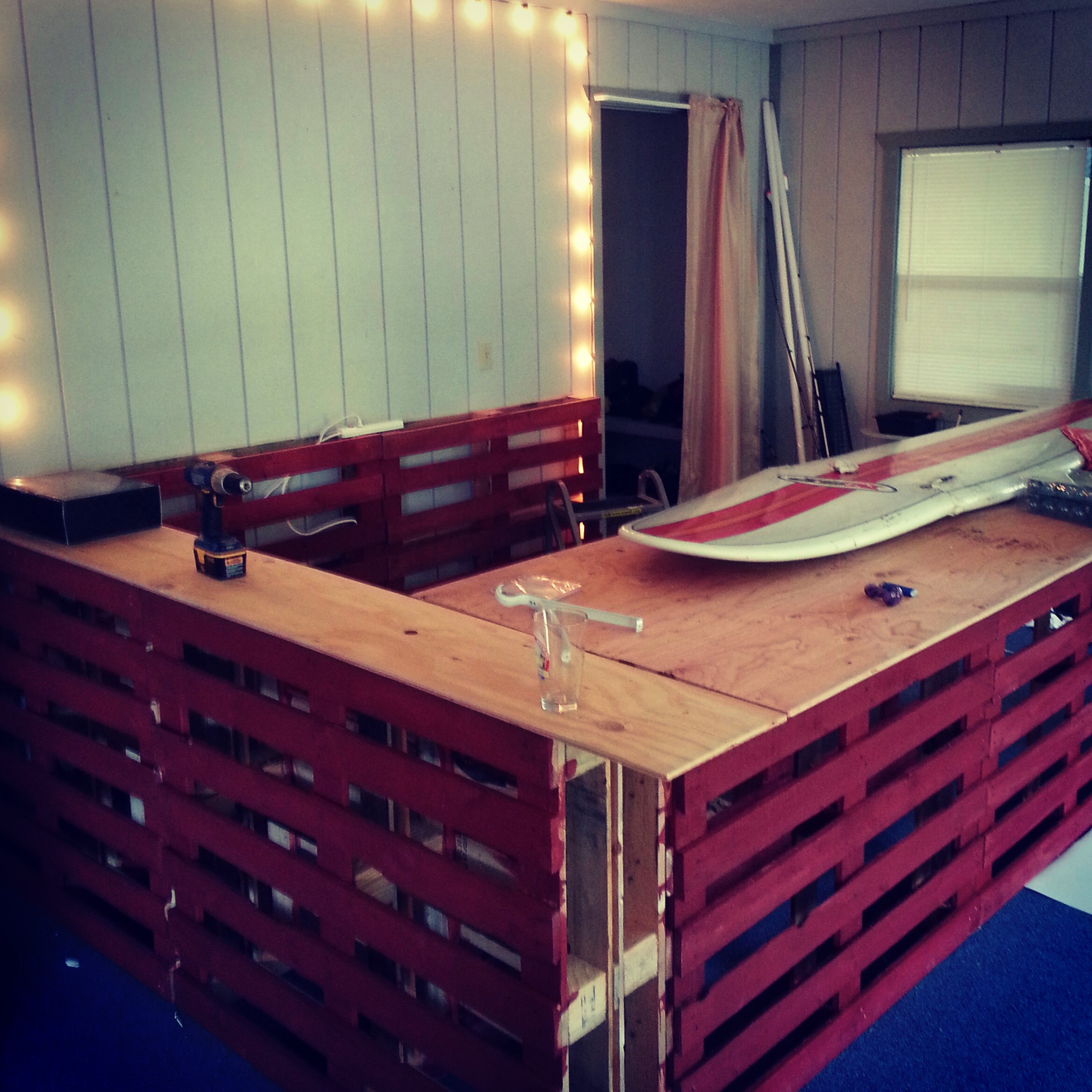 Framing out the bar top