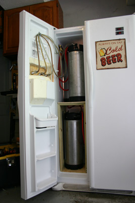 Kegerator project -- loaded interior