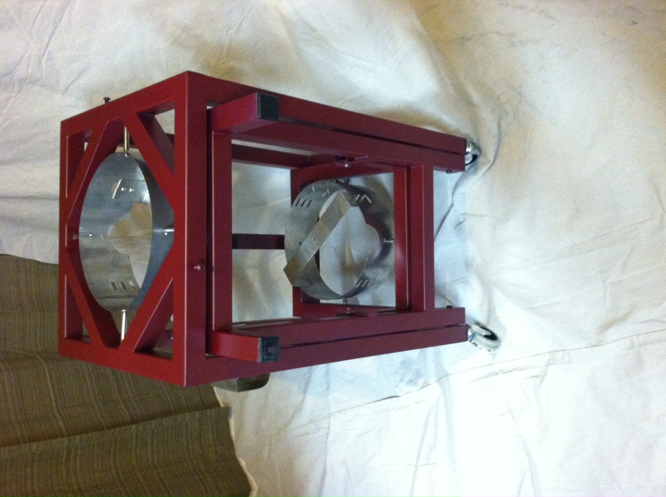 PORTABLE, AFFORDABLE AND COMPACTABLE!!!!   This 2 tier brew stand features 1 1\2 steel square tubing painted red with (2) 12