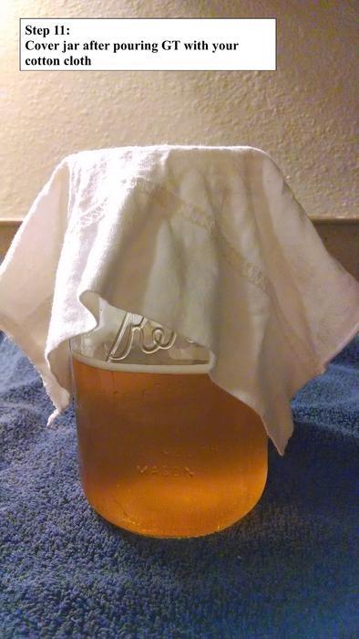 Step 11: Cover filled jar with cloth