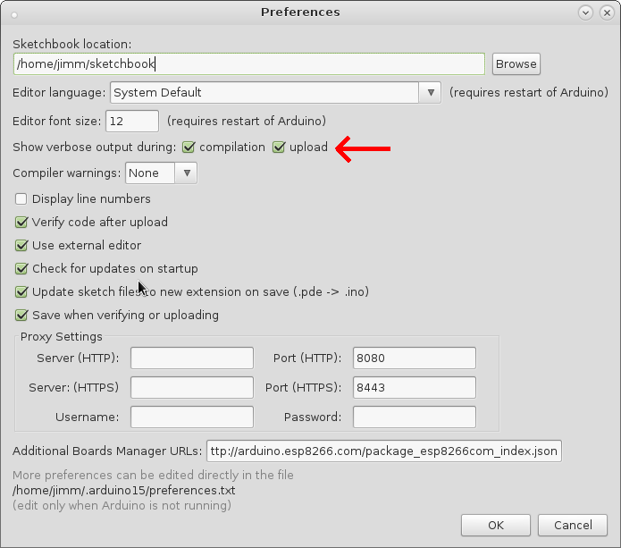 Files->Preferences