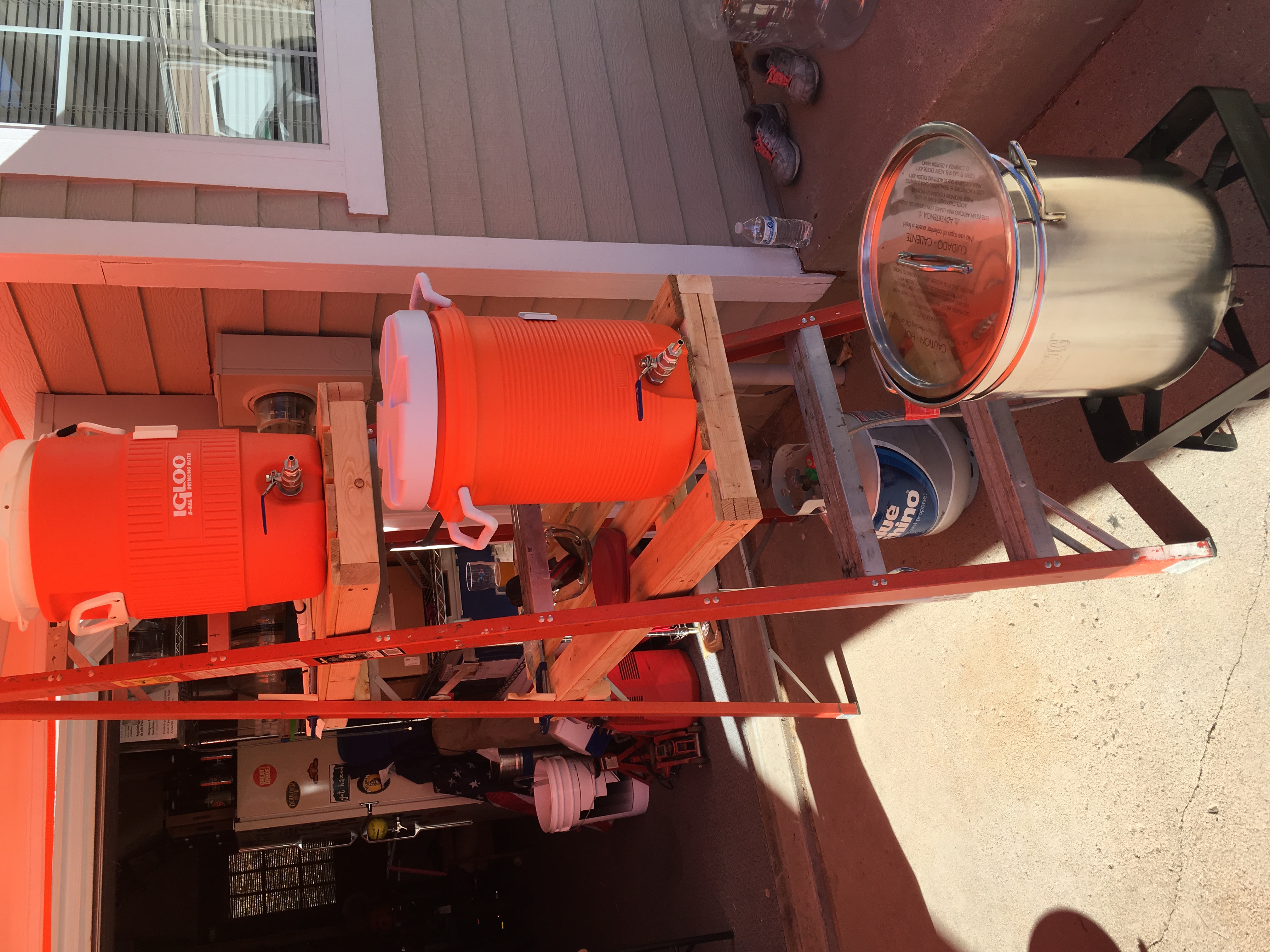 DIY ladder brew stand