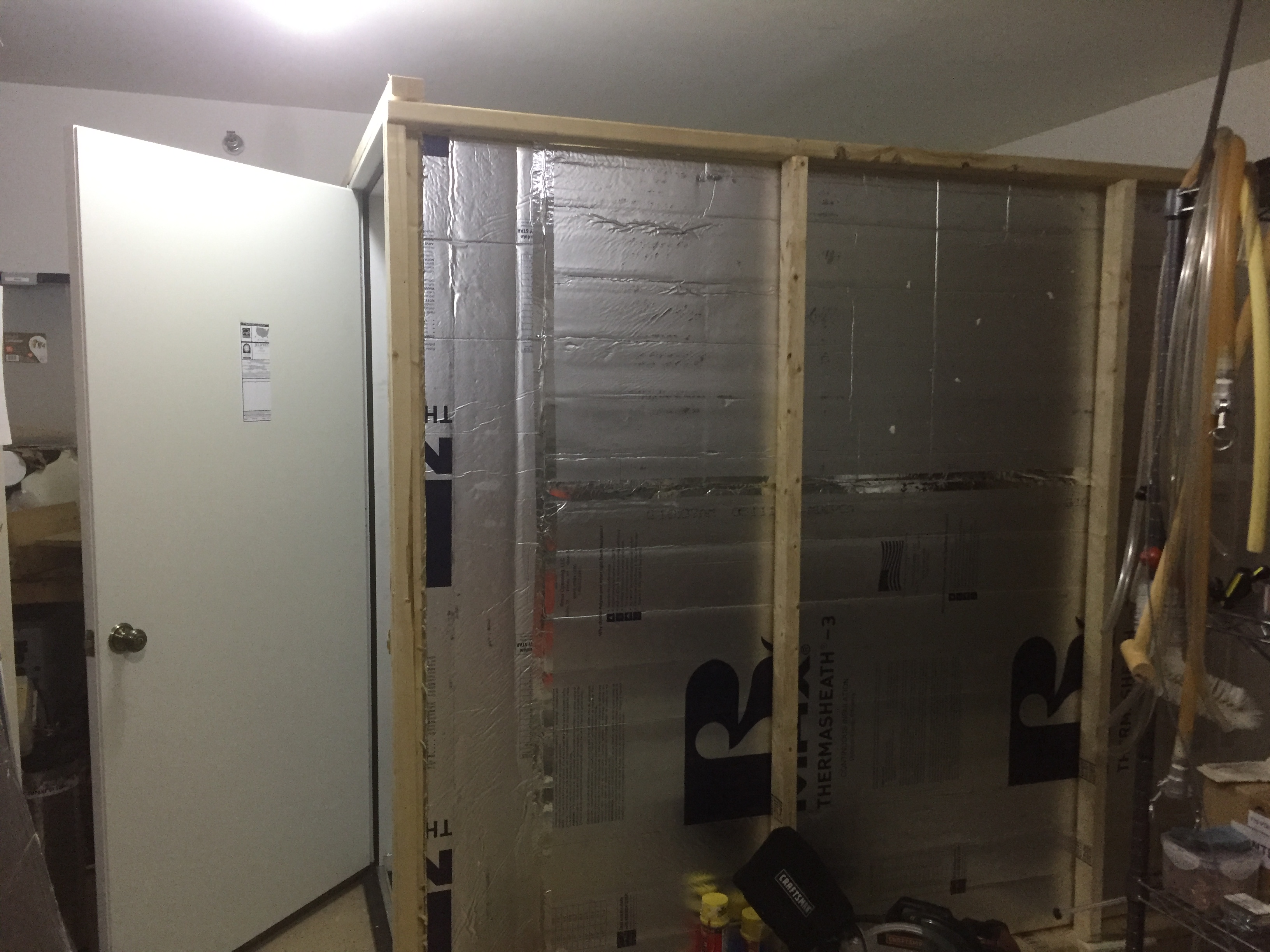 Walls up and door installed