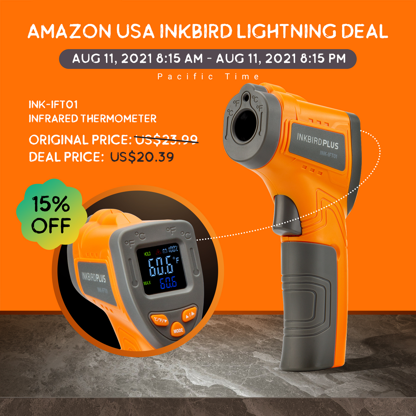 Measuring temperature without contact by using Inkbird Infrared temp