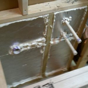 Hot and cold water supply and the very first panels of insulation.