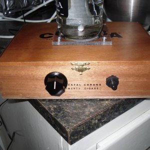Simple on/off switch and adjustable speed knob.