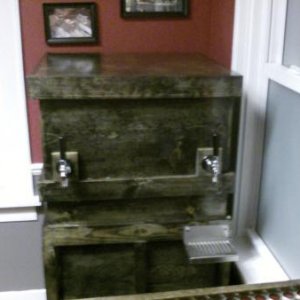Keezer with 2 taps
