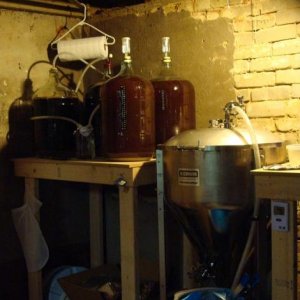 Basement Fermentation setup.