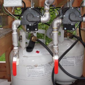 Two March Pumps and the propane storage area